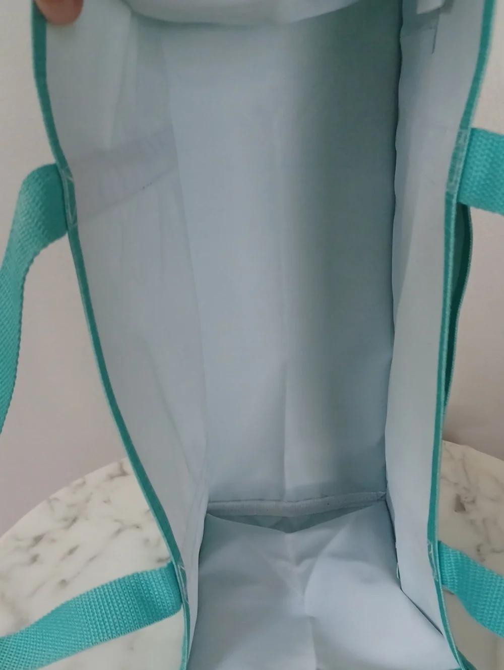 Thirty-one Keep It Caddy turqoise Crosshatch Blue Green Tote approx 6x13x8 Copy
